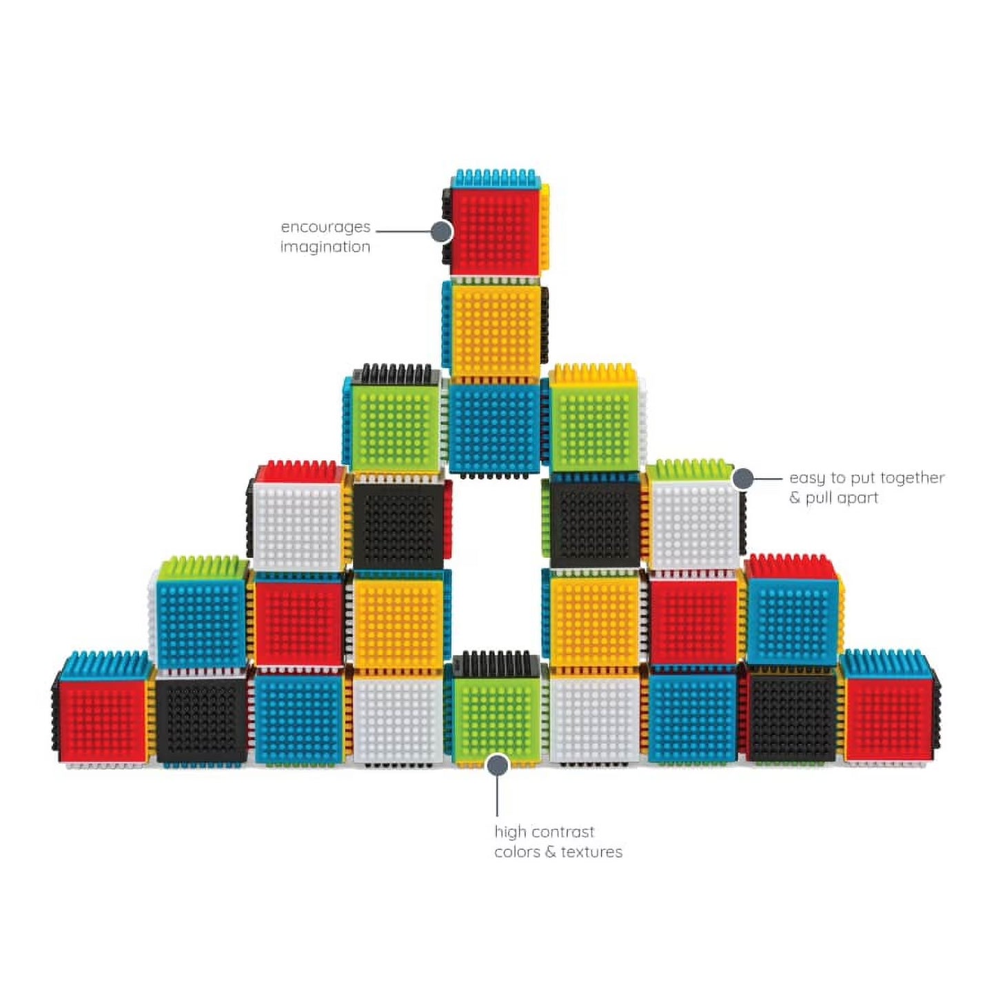 Interlocking Stacking Blocks Set for Ages 12-36 Months, 24 Pieces