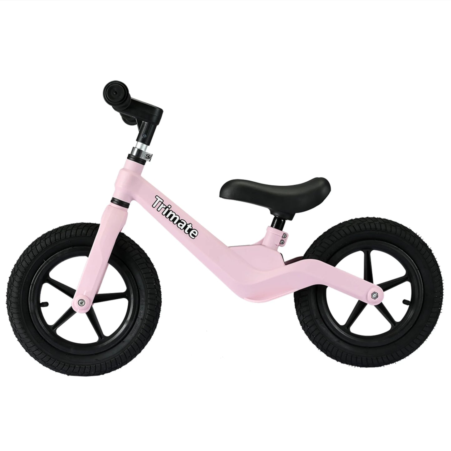 Toddler Balance Bike in Pink - No-Pedal Sport Bike for Ages 3-5, 12" Inflated Tires, Ideal Gift for Boys and Girls with Inseam 16" - 21