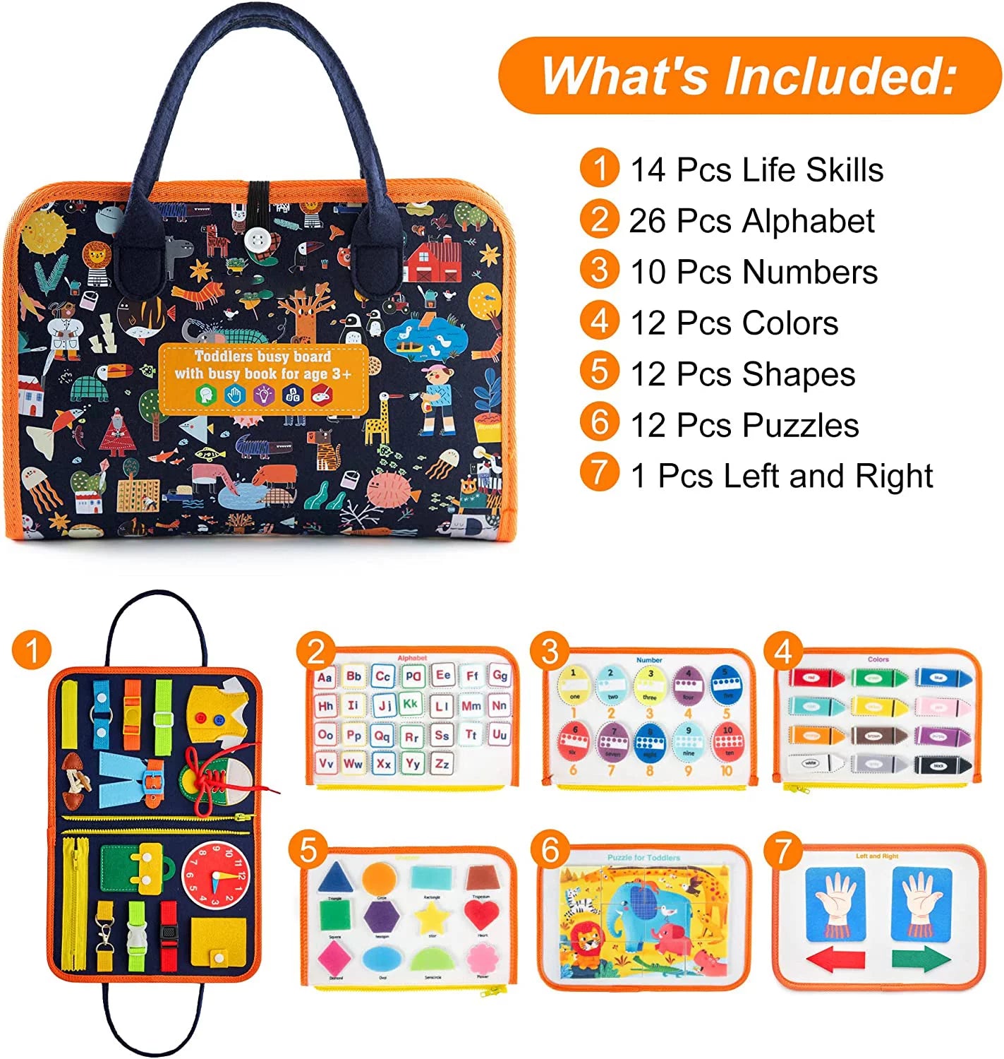 Montessori-Inspired Busy Board Educational Toy for Toddlers Aged 2-4 Years, Ideal for Preschool Learning Activities for Boys and Girls