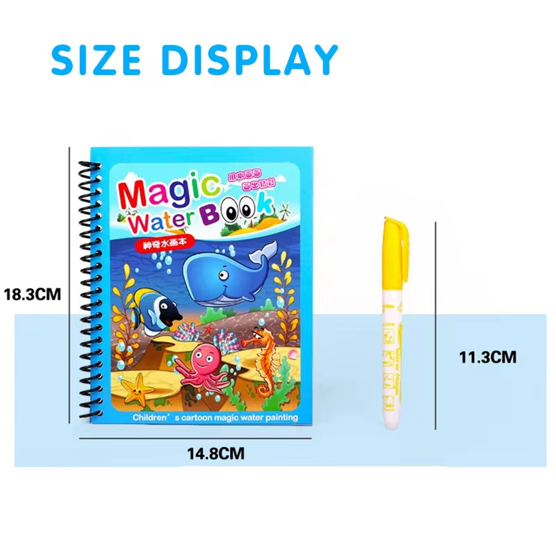 Magic Water Drawing Book - Reusable Montessori Sensory Coloring Toy for Early Childhood Education