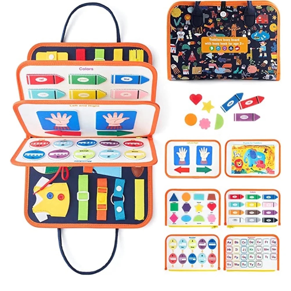Montessori-Inspired Busy Board Educational Toy for Toddlers Aged 2-4 Years, Ideal for Preschool Learning Activities for Boys and Girls