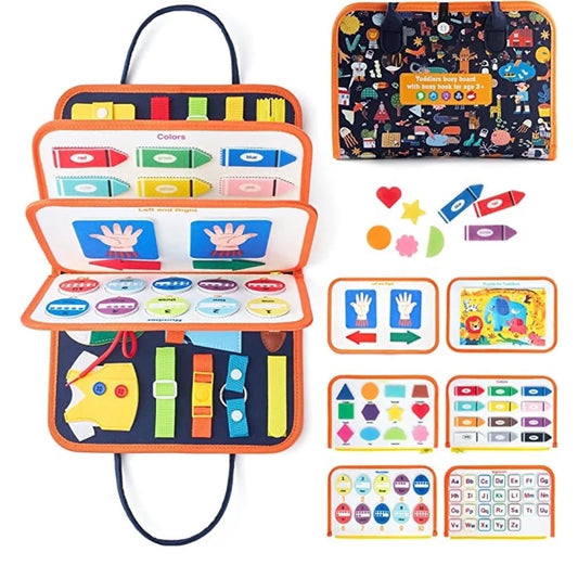 Montessori-Inspired Busy Board Educational Toy for Toddlers Aged 2-4 Years, Ideal for Preschool Learning Activities for Boys and Girls