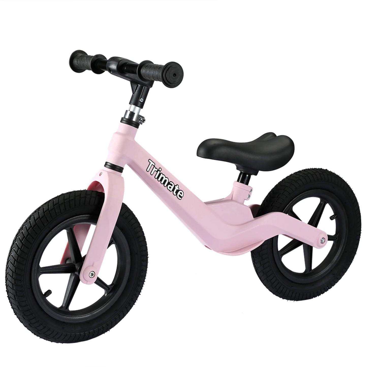 Toddler Balance Bike in Pink - No-Pedal Sport Bike for Ages 3-5, 12" Inflated Tires, Ideal Gift for Boys and Girls with Inseam 16" - 21