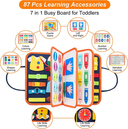 Montessori-Inspired Busy Board Educational Toy for Toddlers Aged 2-4 Years, Ideal for Preschool Learning Activities for Boys and Girls