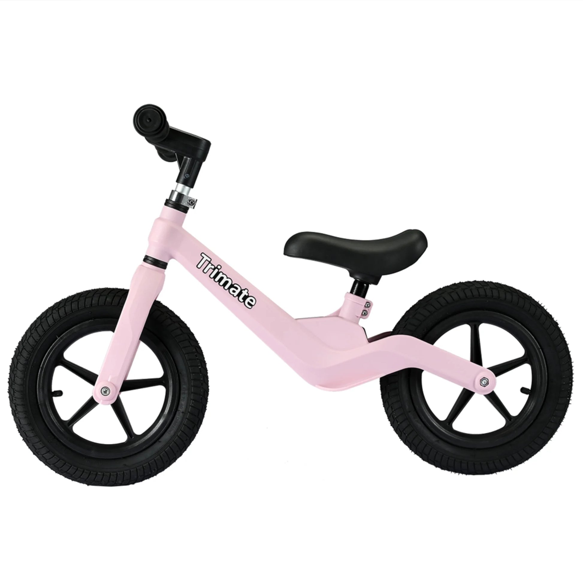 Toddler Balance Bike in Pink - No-Pedal Sport Bike for Ages 3-5, 12" Inflated Tires, Ideal Gift for Boys and Girls with Inseam 16" - 21