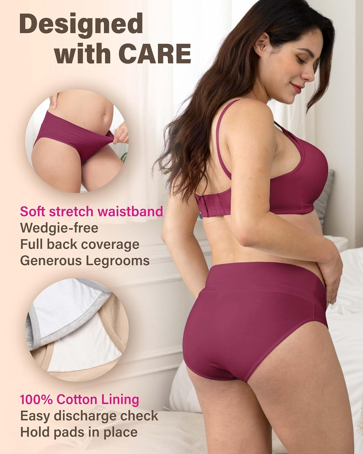 Cotton Maternity Underwear under the Bump Foldable Pregnancy Postpartum Panties