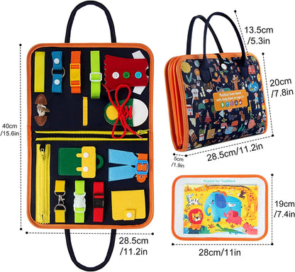 Montessori-Inspired Busy Board Educational Toy for Toddlers Aged 2-4 Years, Ideal for Preschool Learning Activities for Boys and Girls