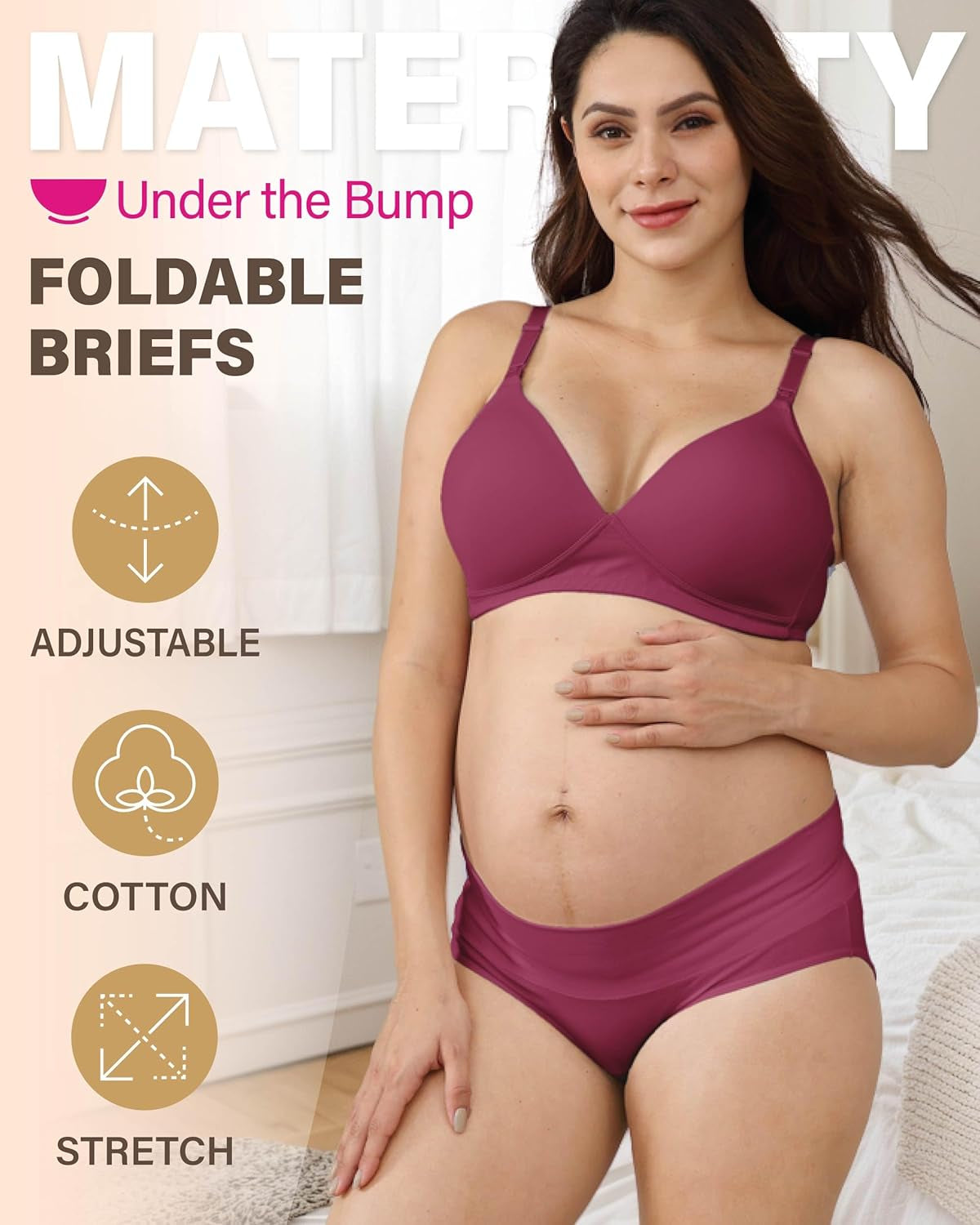 Cotton Maternity Underwear under the Bump Foldable Pregnancy Postpartum Panties