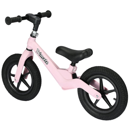 Toddler Balance Bike in Pink - No-Pedal Sport Bike for Ages 3-5, 12" Inflated Tires, Ideal Gift for Boys and Girls with Inseam 16" - 21