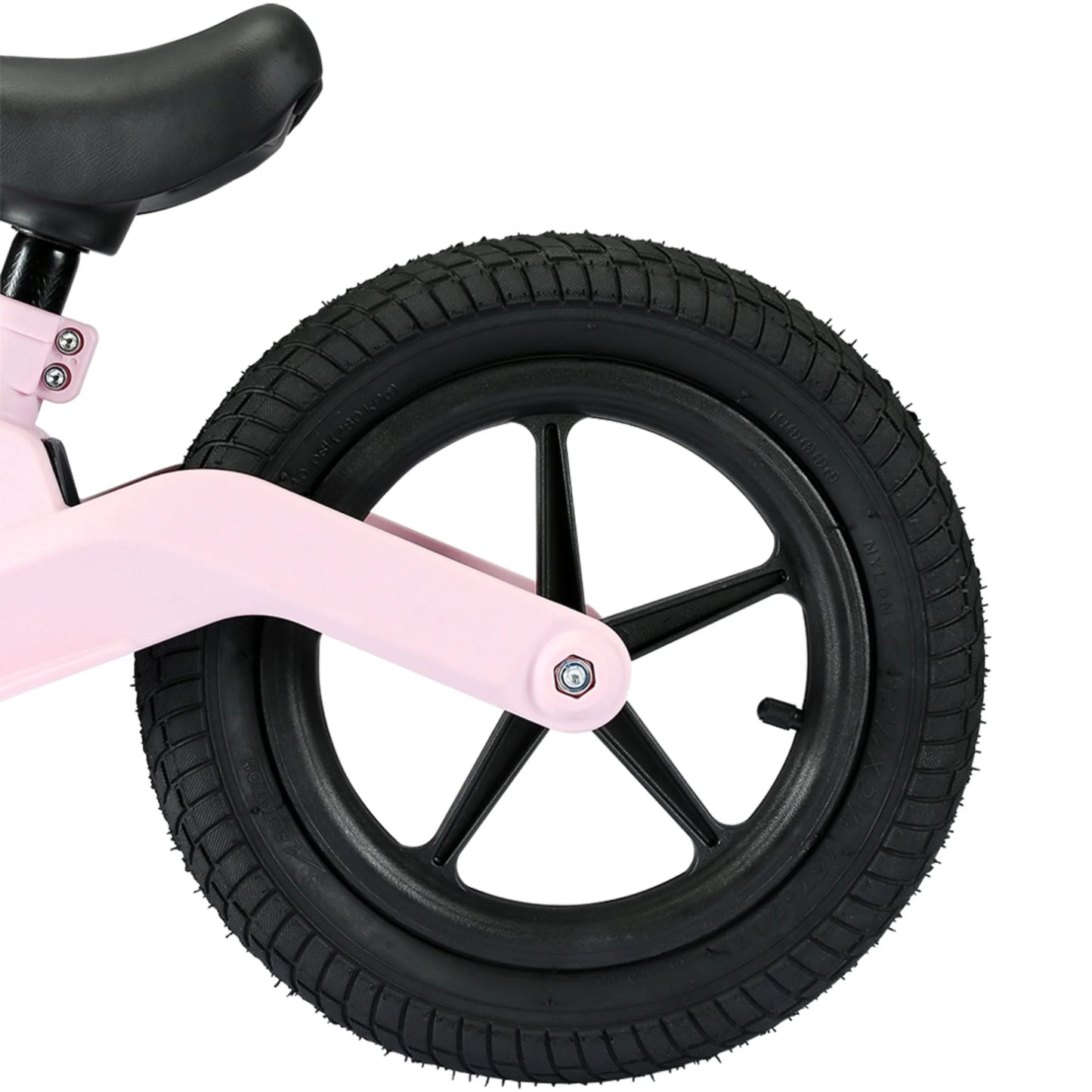 Toddler Balance Bike in Pink - No-Pedal Sport Bike for Ages 3-5, 12" Inflated Tires, Ideal Gift for Boys and Girls with Inseam 16" - 21