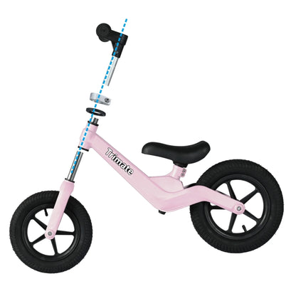 Toddler Balance Bike in Pink - No-Pedal Sport Bike for Ages 3-5, 12" Inflated Tires, Ideal Gift for Boys and Girls with Inseam 16" - 21