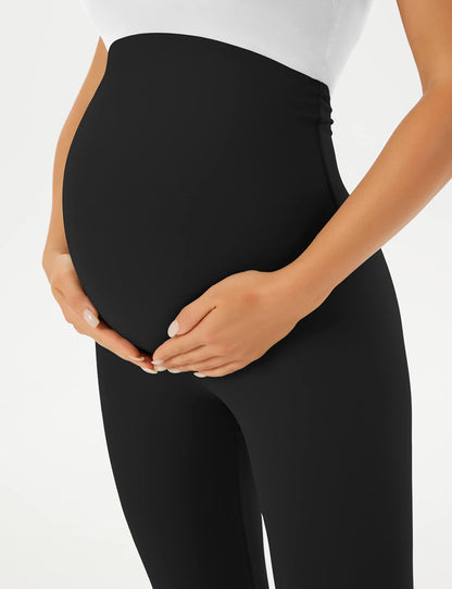 Women'S Maternity Leggings over the Belly Pregnancy Workout Leggings Full Length Pregnant Active Wear Yoga Pants