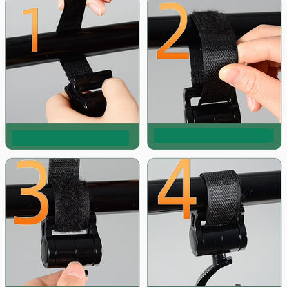Multifunctional 360° Rotating Stroller Hooks, Zinc Alloy, Black, Set of 2