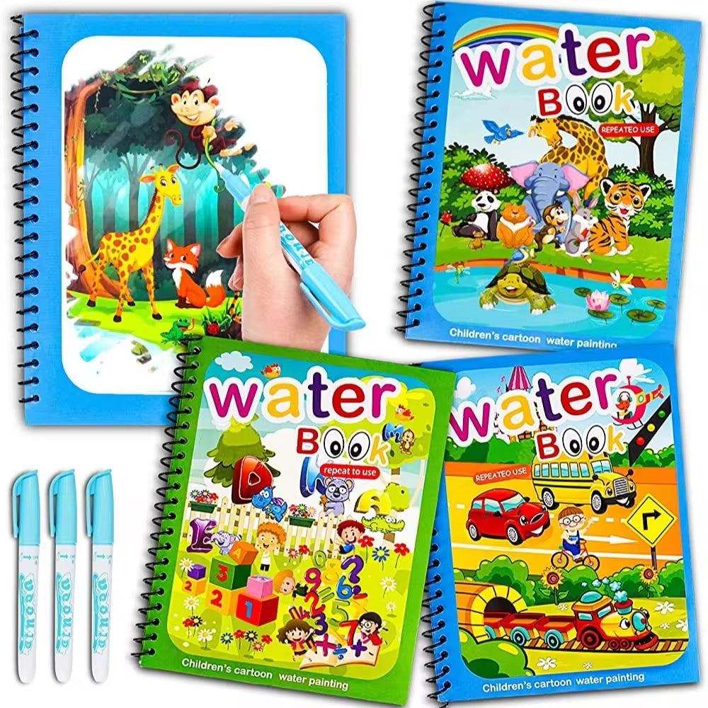 Magic Water Drawing Book - Reusable Montessori Sensory Coloring Toy for Early Childhood Education