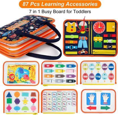 Montessori-Inspired Busy Board Educational Toy for Toddlers Aged 2-4 Years, Ideal for Preschool Learning Activities for Boys and Girls