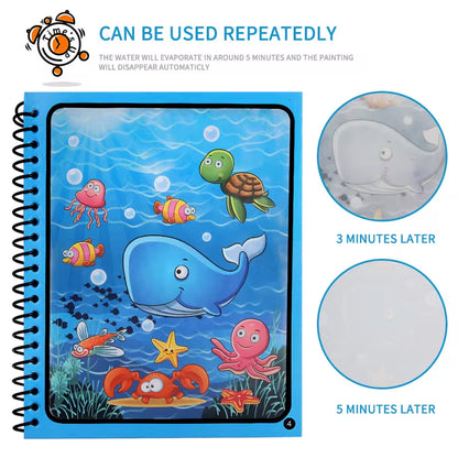 Magic Water Drawing Book - Reusable Montessori Sensory Coloring Toy for Early Childhood Education