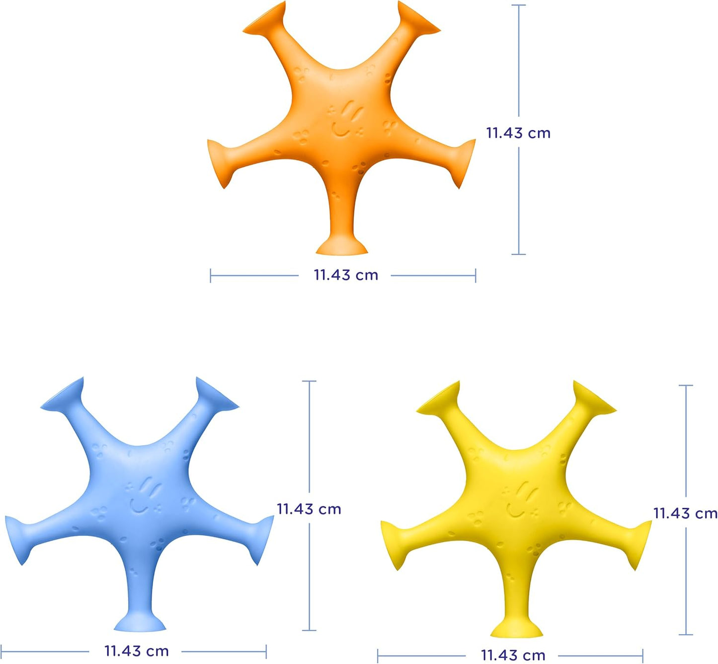 Ubbi Starfish Stretch and Suction Bath Toy Set for Toddlers - Engaging Water Accessories for Bath Time Fun, Set of 3