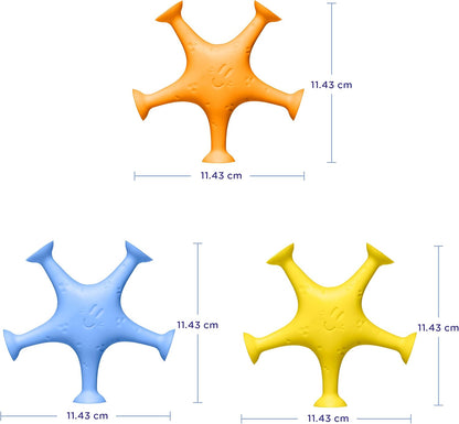 Ubbi Starfish Stretch and Suction Bath Toy Set for Toddlers - Engaging Water Accessories for Bath Time Fun, Set of 3