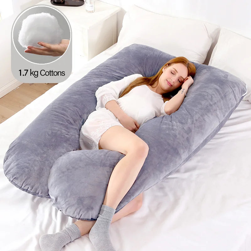 1.3KG Cotton Maternity Pillow for Pregnant Women - Versatile Pregnancy and Breastfeeding Cushion