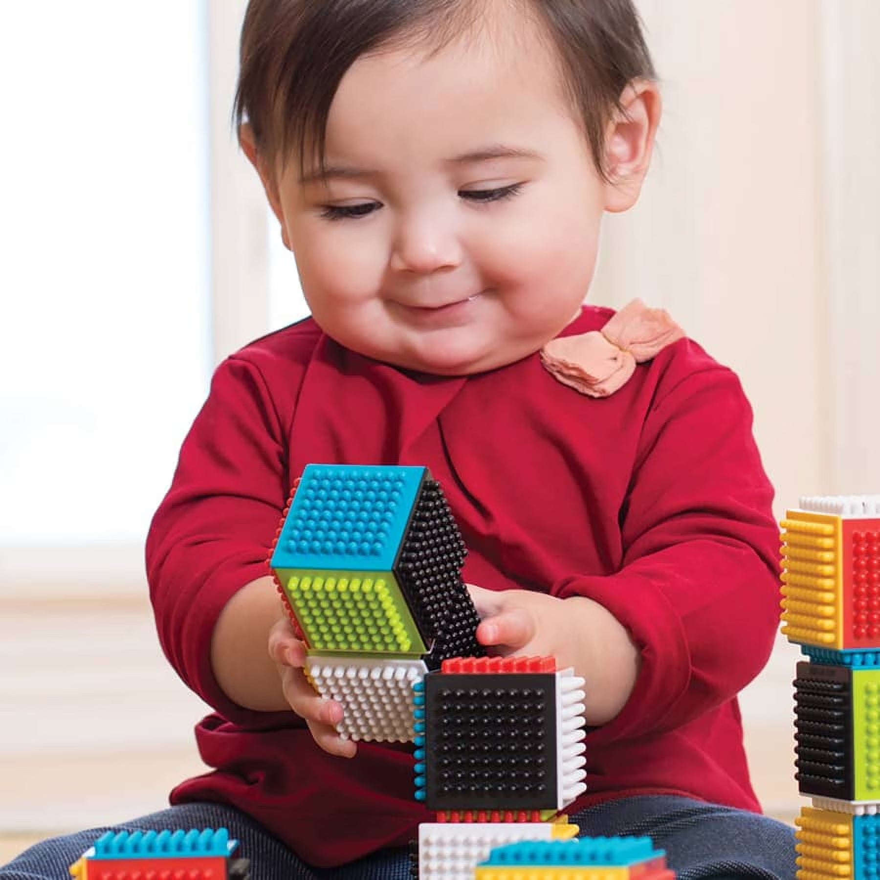 Interlocking Stacking Blocks Set for Ages 12-36 Months, 24 Pieces