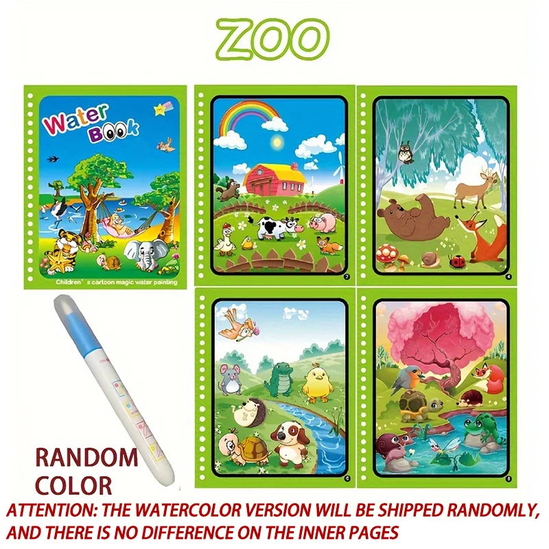 Magic Water Drawing Book - Reusable Montessori Sensory Coloring Toy for Early Childhood Education