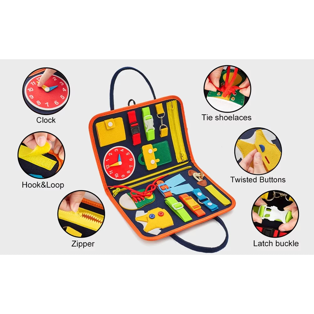 Montessori-Inspired Busy Board Educational Toy for Toddlers Aged 2-4 Years, Ideal for Preschool Learning Activities for Boys and Girls