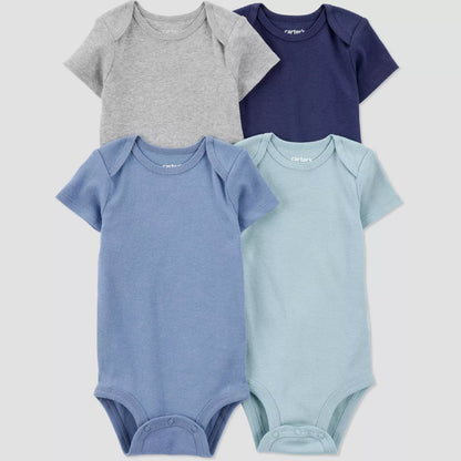 Carter'S Just One You®️ Baby Boys' 4Pk Short Sleeve Textured Solid Bodysuit
