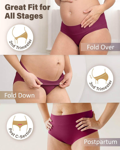 Cotton Maternity Underwear under the Bump Foldable Pregnancy Postpartum Panties
