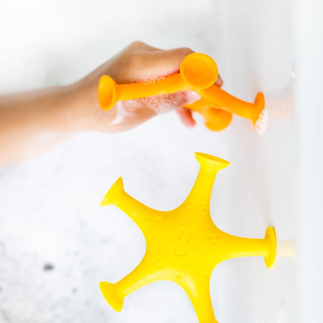 Ubbi Starfish Stretch and Suction Bath Toy Set for Toddlers - Engaging Water Accessories for Bath Time Fun, Set of 3