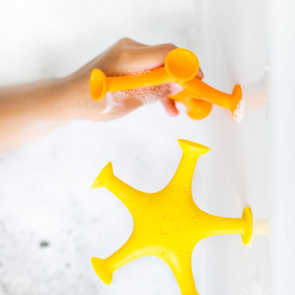Ubbi Starfish Stretch and Suction Bath Toy Set for Toddlers - Engaging Water Accessories for Bath Time Fun, Set of 3