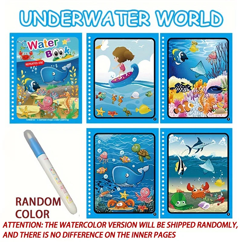 Magic Water Drawing Book - Reusable Montessori Sensory Coloring Toy for Early Childhood Education