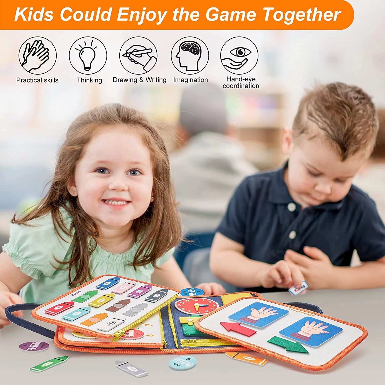Montessori-Inspired Busy Board Educational Toy for Toddlers Aged 2-4 Years, Ideal for Preschool Learning Activities for Boys and Girls