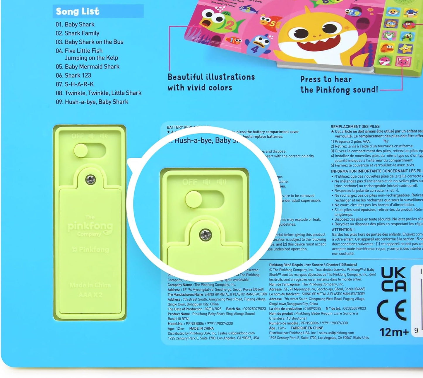 Interactive Baby Shark Sound Book with 10 Buttons | Educational Learning Toy for Toddlers Ages 1-3 | Ideal Gift for Boys and Girls
